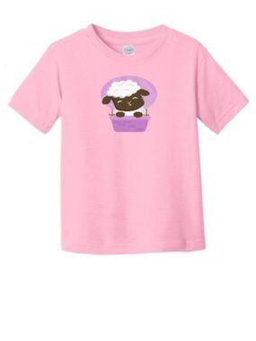 Printed T-shirt, Design Sheep, Color Pink, Unisex, Age 2, Condition New